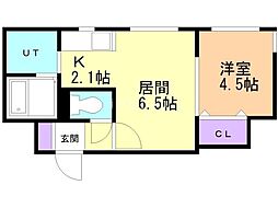 LaAxia5 1LDKの間取図画像