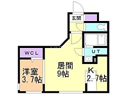 ラ・エスペランス麻生 1LDKの間取図画像