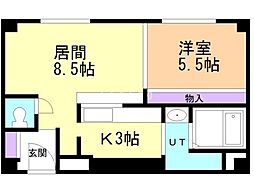 ノースパレス麻生 1LDKの間取図画像