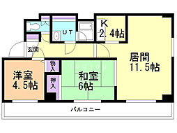 カジュアル・33 2LDKの間取図画像