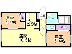 ラ・メゾン・麻生 2LDKの間取図画像