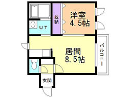 フォートレスN18 1LDKの間取図画像