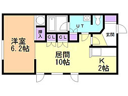 メゾンドシャノワール 1LDKの間取図画像