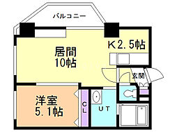 IMPERIAL22 1LDKの間取図画像