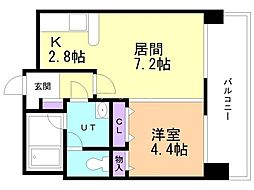 GRANDEFILA2 1LDKの間取図画像