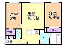 フェスタリアN27 2LDKの間取図画像