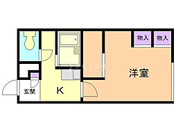レオパレス北公園 1Kの間取図画像