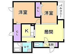 エスタシオンディチャタウンA3 2LDKの間取図画像