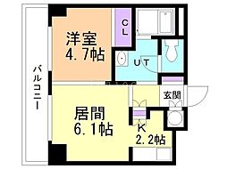 ホープ北21 1LDKの間取図画像
