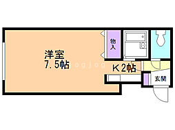 ベルウッド15 1Kの間取図画像