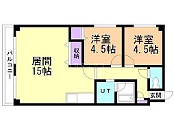 グランマドレ 2LDKの間取図画像