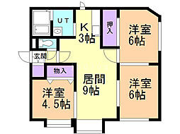 ウィンディア花畔Ｃ 1階3LDKの間取り