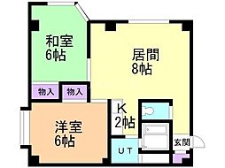 ローヤルハイツ新川 2LDKの間取図画像