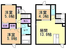 Ｃａｓａ　ｄｅ　Ｒｕｈｅ屯田 1階3LDKの間取り