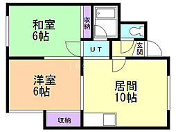 光栄荘 2LDKの間取図画像
