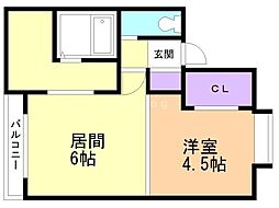 ハイムグーテ 1DKの間取図画像
