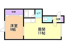 ノース横山 1LDKの間取図画像