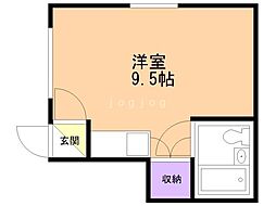 フロンティア28B ワンルームの間取図画像