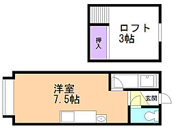 インペリアル寺田 ワンルームの間取図画像
