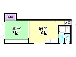 マンション小野 1LDKの間取図画像