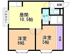 間取図画像 2LDK