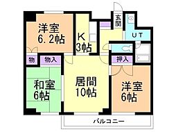 ミユキマンション 3LDKの間取図画像