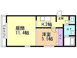 Palazzo麻生南公園 1LDKの間取図画像