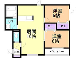 間取図画像 2LDK