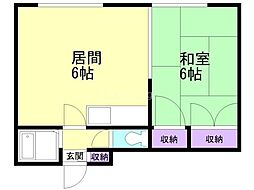パステル新川 1DKの間取図画像