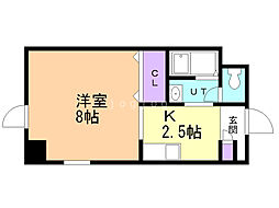 アミティ.N22 1Kの間取図画像