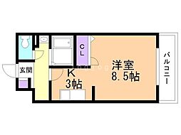 グランデールパレス 1Kの間取図画像