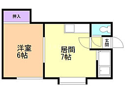 ルミエールエイト 1DKの間取図画像