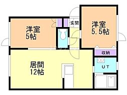 昴1 2LDKの間取図画像
