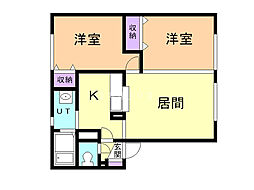 プリミエールイースト 2LDKの間取図画像