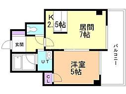 グランデ・ドール 1LDKの間取図画像