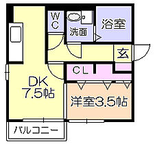 ディア・オーラ 101 ｜ 福岡県久留米市合川町（賃貸アパート1DK・1階・32.77㎡） その2