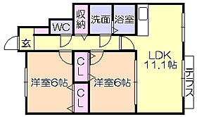 グランドアマレーVI番館 107 ｜ 福岡県久留米市上津町（賃貸アパート2LDK・1階・55.71㎡） その2