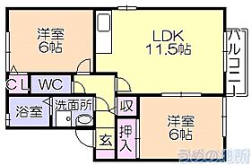 アークノアA 201 ｜ 福岡県久留米市善導寺町与田（賃貸アパート2LDK・2階・53.48㎡） その2