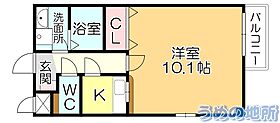 ポラリス弐番館 203 ｜ 福岡県久留米市南３丁目（賃貸アパート1K・2階・30.40㎡） その2