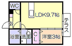 アモリール津福B棟 105 ｜ 福岡県久留米市津福今町（賃貸アパート1LDK・1階・32.37㎡） その2