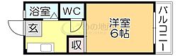 レジデンス中村A棟 1Kの間取図画像