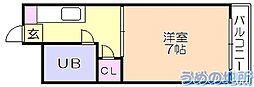 アレグリア久留米 1Kの間取図画像