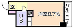 豊国スカイマンション国分1 ワンルームの間取図画像