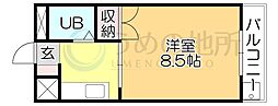 ニュー端山 1Kの間取図画像