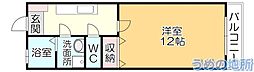 レジデンス幸A 1Kの間取図画像