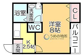 リブレア中央公園通りA 203 ｜ 福岡県久留米市合川町（賃貸アパート1K・2階・25.22㎡） その2