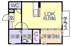 レクラデュクール 103 ｜ 福岡県久留米市藤光町（賃貸アパート1LDK・1階・29.44㎡） その2