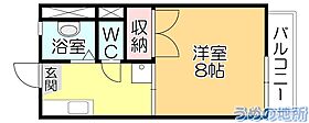 ウッディ-ハイツ 103 ｜ 福岡県久留米市朝妻町（賃貸アパート1K・1階・25.13㎡） その2