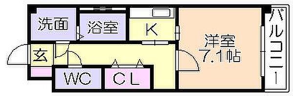シャンベルジュKT 707｜福岡県久留米市梅満町(賃貸マンション1K・7階・26.82㎡)の写真 その2