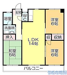 サンコーポ国分 2階/202